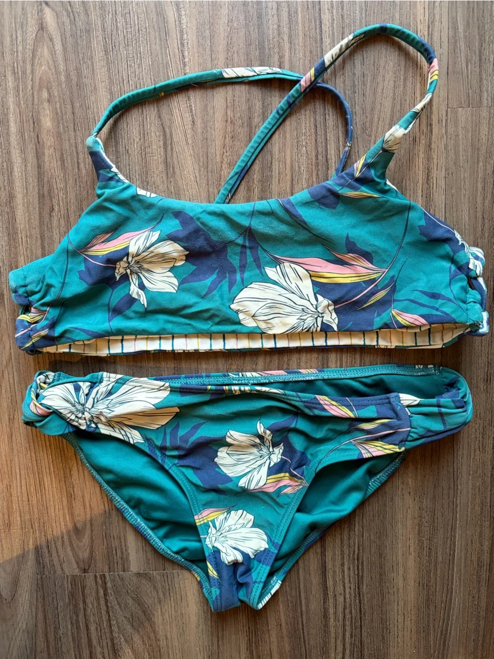O’Neill Kids Teal Floral Two-Piece Swim Set - Teal